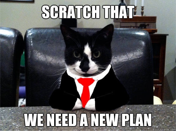 scratch that we need a new plan - scratch that we need a new plan  Boardroom Cat