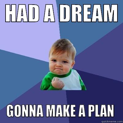  HAD A DREAM  GONNA MAKE A PLAN Success Kid
