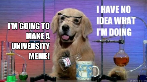 I'm going to make a University meme!   science dog