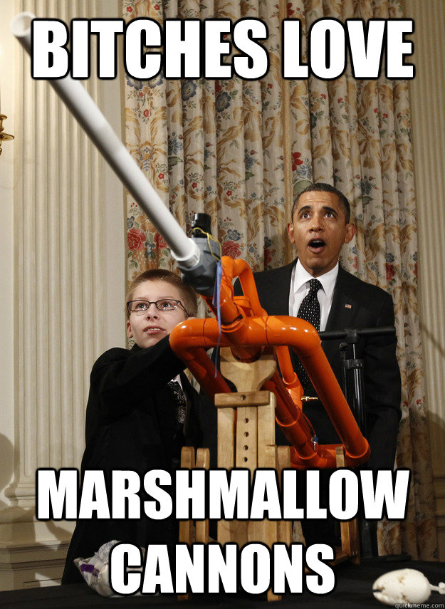 Bitches love marshmallow cannons  