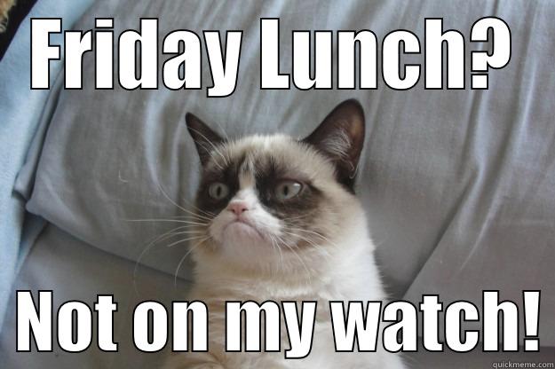 No lunch - FRIDAY LUNCH?   NOT ON MY WATCH! Grumpy Cat