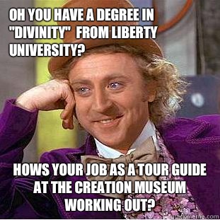 Oh you have a degree in 