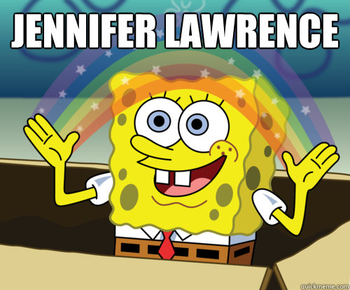 Jennifer Lawrence  - Jennifer Lawrence   Annoyed Sponge Bob Square Pants