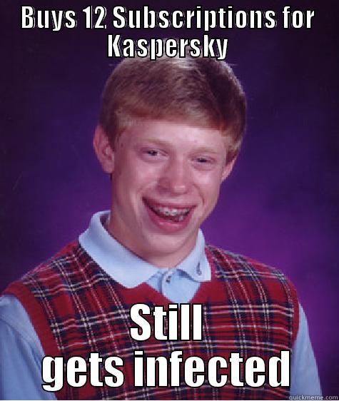 BUYS 12 SUBSCRIPTIONS FOR KASPERSKY STILL GETS INFECTED Bad Luck Brian