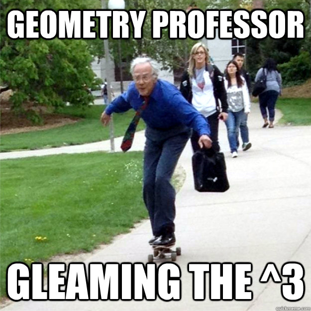 Geometry professor gleaming the ^3  Skating Prof