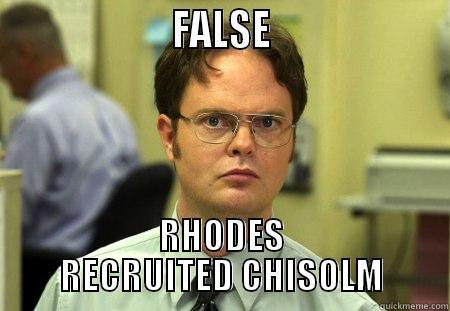 HOT ROD -                     FALSE                     RHODES RECRUITED CHISOLM Dwight
