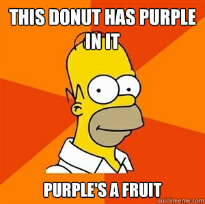 this donut has purple in it purple's a fruit  Advice Homer
