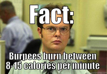 FACT: BURPEES BURN BETWEEN 8-15 CALORIES PER MINUTE Schrute