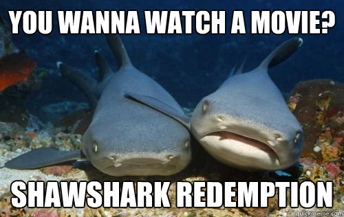 you wanna watch a movie? shawshark redemption  Compassionate Shark Friend