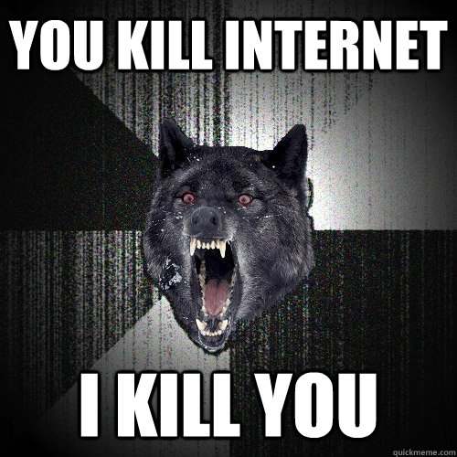 YOU KILL INTERNET I KILL YOU  Insanity Wolf