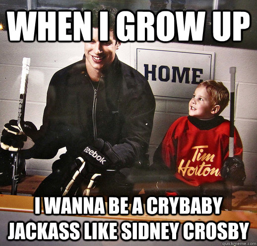 When I grow up i wanna be a crybaby jackass like sidney crosby  