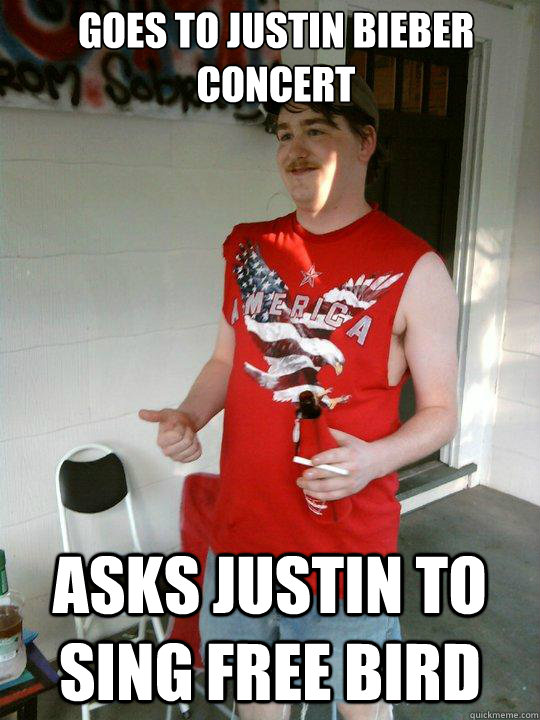 Goes to Justin Bieber Concert Asks Justin to sing Free Bird  Redneck Randal