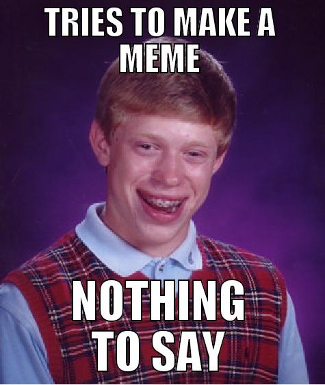 TRIES TO MAKE A MEME NOTHING TO SAY Bad Luck Brian