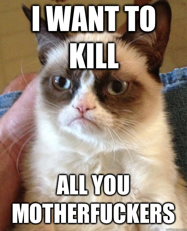 I want to kill All you motherfuckers  Grumpy Cat