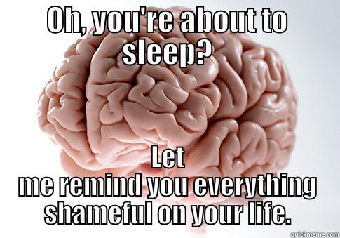 OH, YOU'RE ABOUT TO SLEEP? LET ME REMIND YOU EVERYTHING SHAMEFUL ON YOUR LIFE. Scumbag Brain