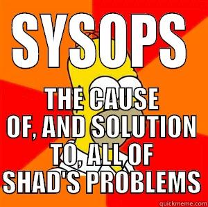 Sysops Problems - SYSOPS THE CAUSE OF, AND SOLUTION TO, ALL OF SHAD'S PROBLEMS Advice Homer