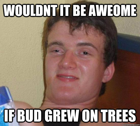 wouldnt it be aweome if bud grew on trees  High guy