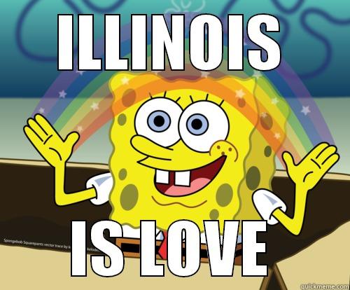 illinois love - ILLINOIS IS LOVE Spongebob rainbow