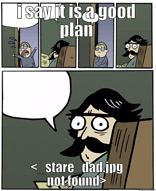 bridgete meme one - I SAY IT IS A GOOD PLAN <_STARE_DAD.JPG NOT FOUND> Stare Dad