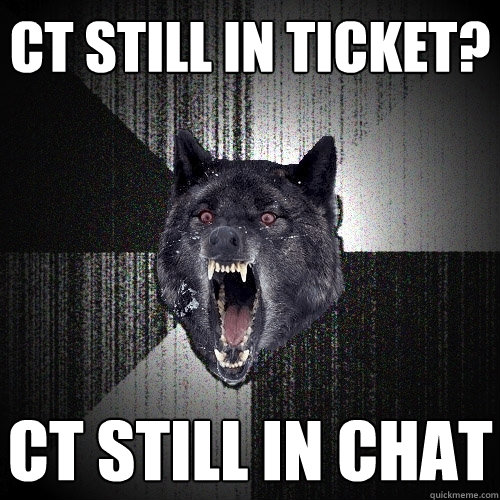 CT still in ticket? CT still in chat  Insanity Wolf
