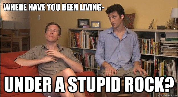 Where have you been living- under a stupid rock? - Where have you been living- under a stupid rock?  Judgmental Bro