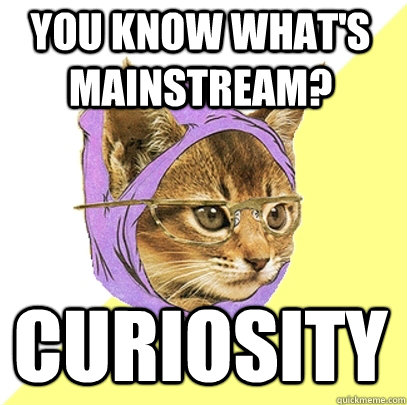 you know what's mainstream? curiosity  Hipster Kitty