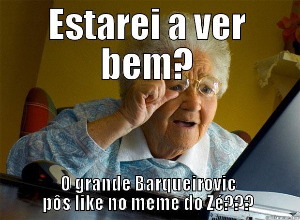 ESTAREI A VER BEM? O GRANDE BARQUEIROVIC PÔS LIKE NO MEME DO ZÉ??? Grandma finds the Internet