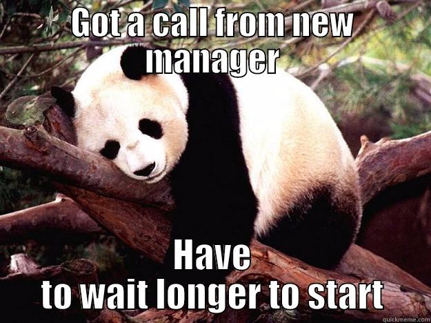 GOT A CALL FROM NEW MANAGER HAVE TO WAIT LONGER TO START Procrastination Panda