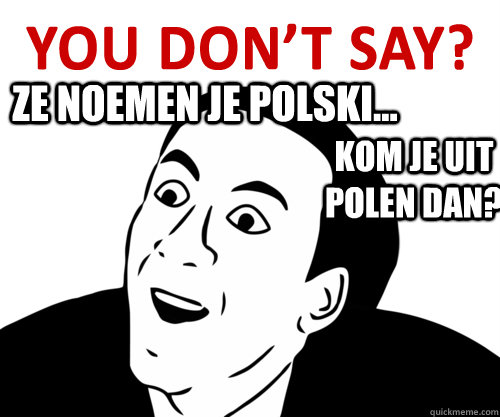 Ze noemen je Polski... Kom je uit polen dan?  you  dont say