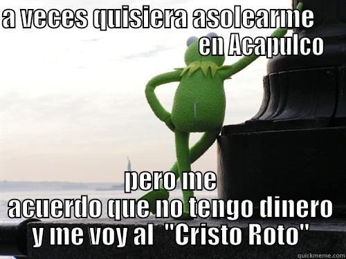 A VECES QUISIERA ASOLEARME                                               EN ACAPULCO PERO ME ACUERDO QUE NO TENGO DINERO Y ME VOY AL  