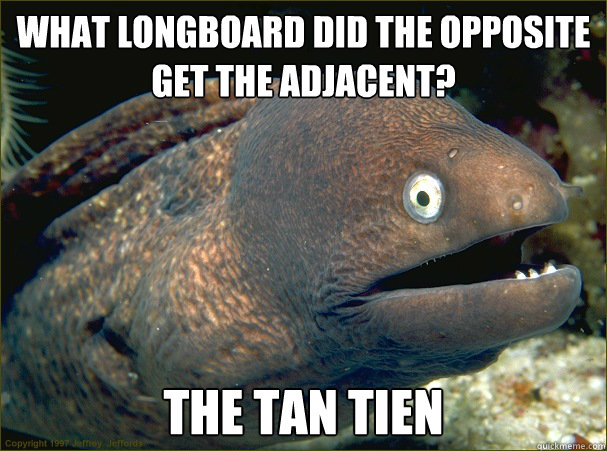 what longboard did the opposite get the adjacent? the tan tien  Bad Joke Eel