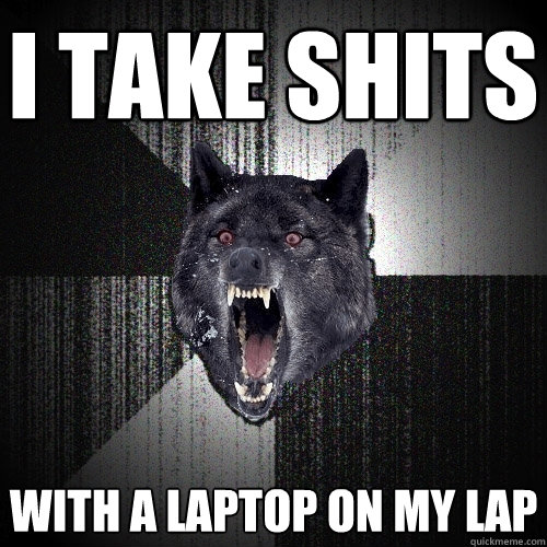 I TAKE SHITS WITH A LAPTOP ON MY LAP  Insanity Wolf