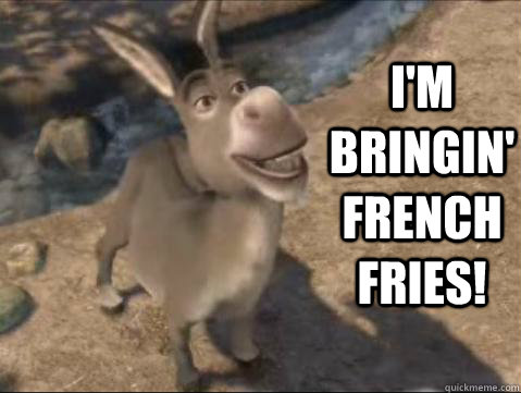 I'm Bringin' French Fries! - I'm Bringin' French Fries!  Best part about being invited to a party right after my shift at Five Guys.