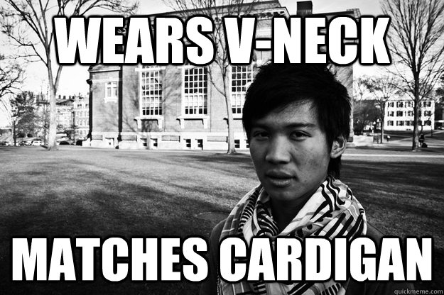 WEARS V-NECK MATCHES CARDIGAN - WEARS V-NECK MATCHES CARDIGAN  Hipster Eric