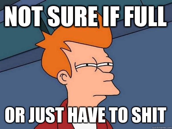 Not sure if full Or just have to shit  Futurama Fry