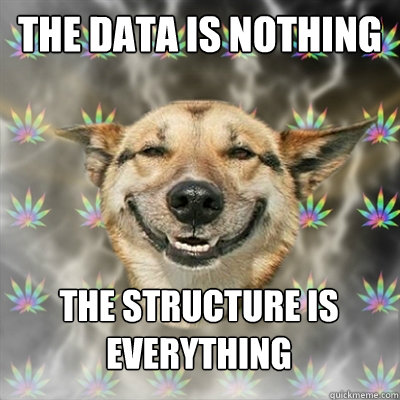 The Data is nothing the structure is everything
 - The Data is nothing the structure is everything
  Stoner Dog