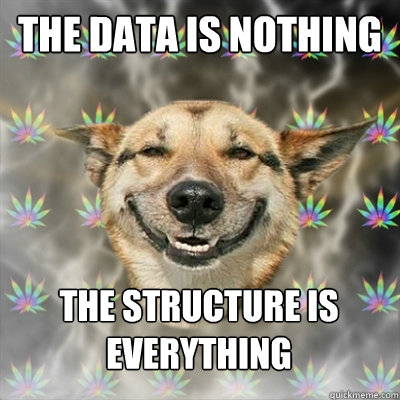 The Data is nothing the structure is everything
  Stoner Dog