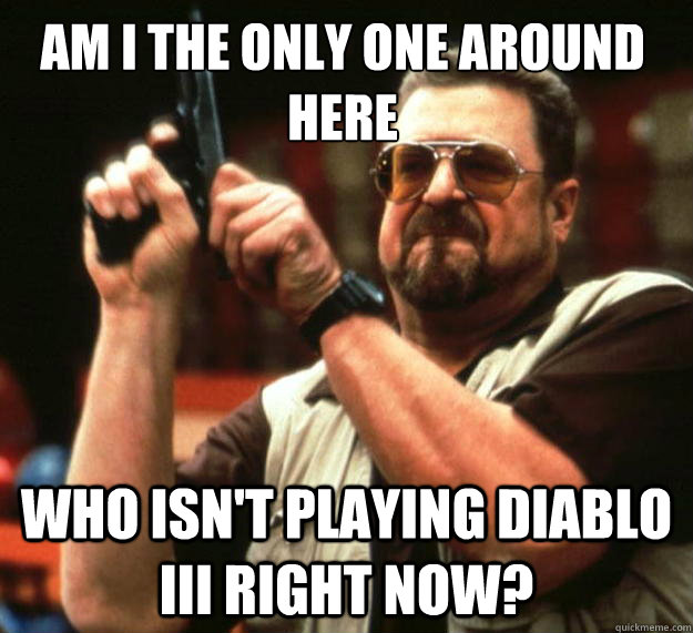 Am I the only one around here Who isn't playing diablo III right now?  Walter