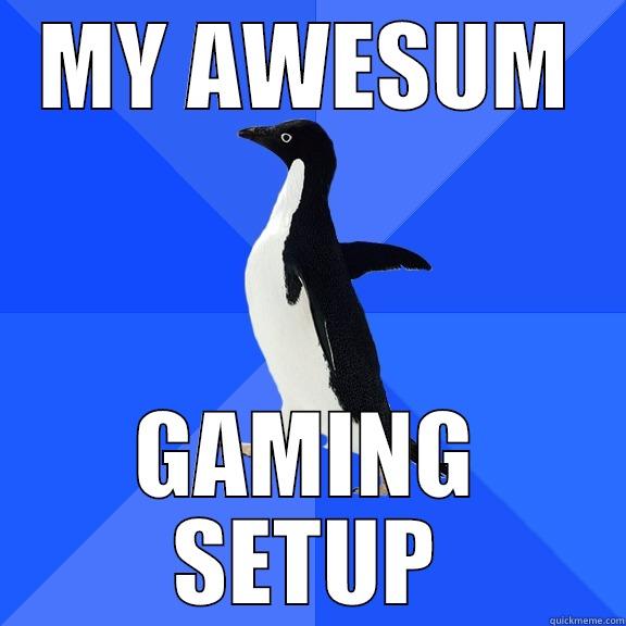 MY AWESUM GAMING SETUP Socially Awkward Penguin
