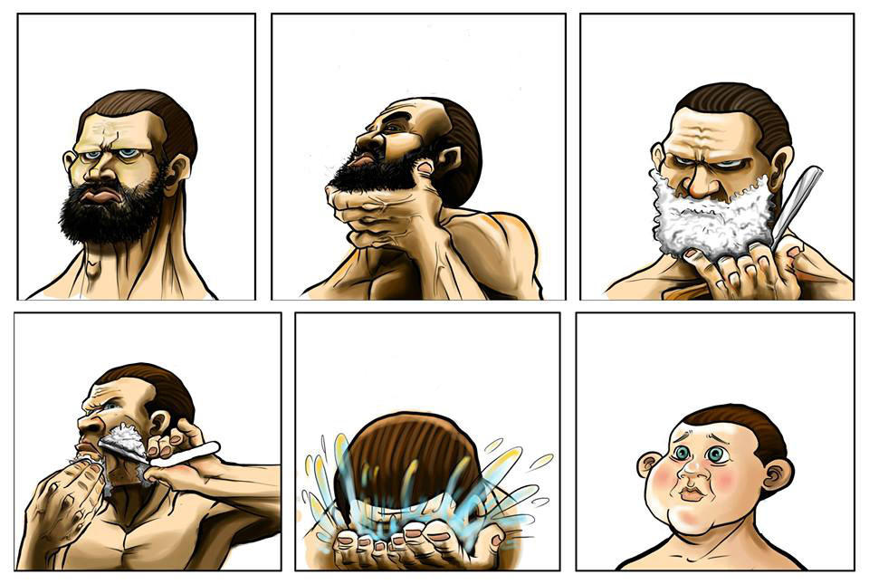 Shaving his beard -   Misc