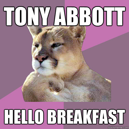 Tony Abbott Hello breakfast  Poetry Puma