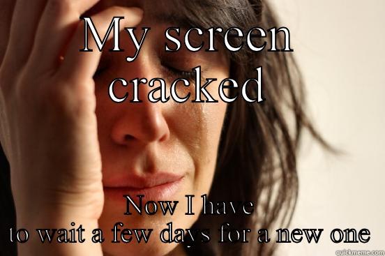 MY SCREEN CRACKED NOW I HAVE TO WAIT A FEW DAYS FOR A NEW ONE First World Problems