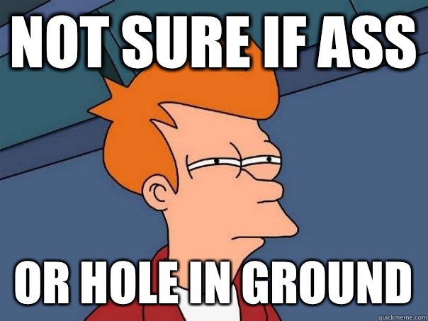 Not sure if ass or hole in ground  Futurama Fry