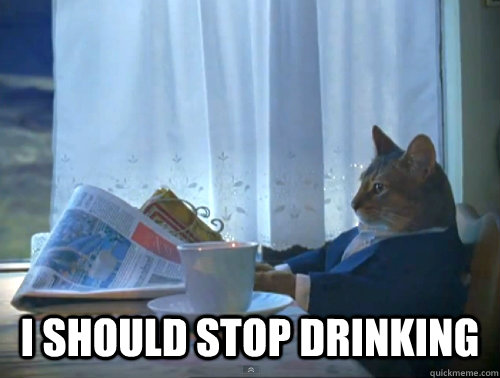  i should stop drinking -  i should stop drinking  The One Percent Cat