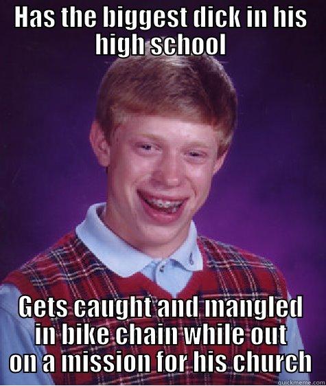 HAS THE BIGGEST DICK IN HIS HIGH SCHOOL GETS CAUGHT AND MANGLED IN BIKE CHAIN WHILE OUT ON A MISSION FOR HIS CHURCH Bad Luck Brian