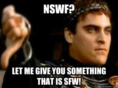 NSWF? let me give you something that is SFW!  Downvoting Roman