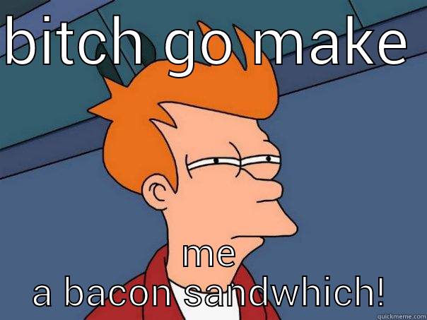 BITCH GO MAKE  ME A BACON SANDWHICH! Futurama Fry