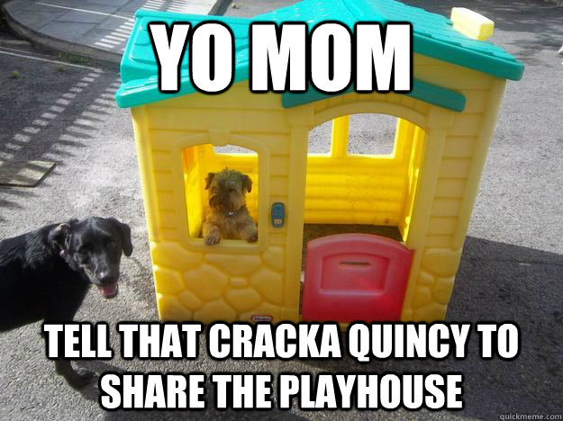 YO MOM TELL THAT CRACKA QUINCY TO SHARE THE PLAYHOUSE  Upper Class White Dog