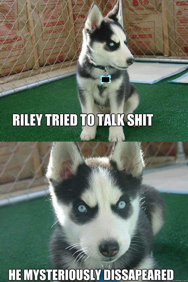 Riley Tried to talk shit He Mysteriously Dissapeared  Insanity puppy