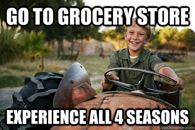 go to grocery store experience all 4 seasons - go to grocery store experience all 4 seasons  Midwest Mike